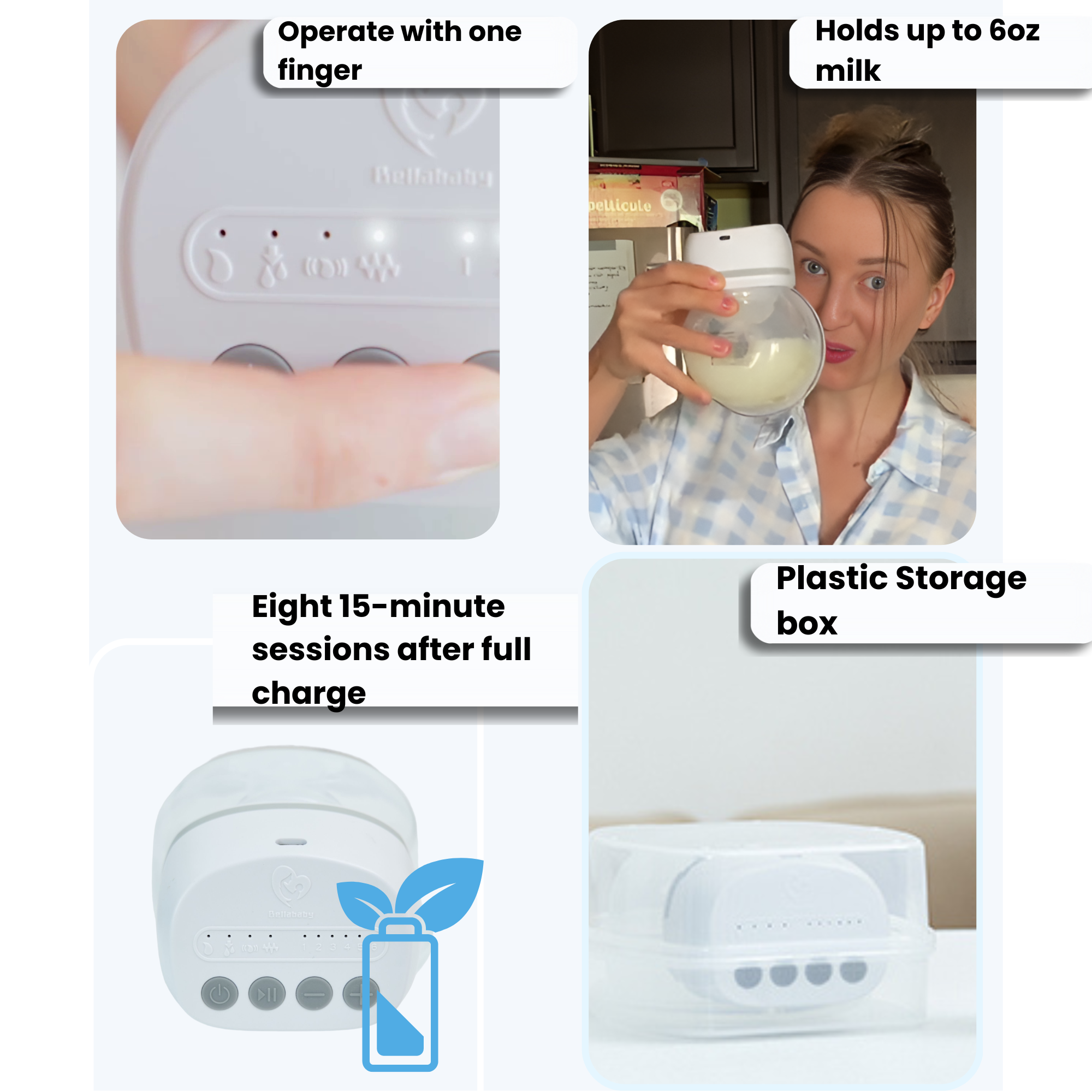 Wearable Breast Pump W42 hands free pumps Wireless Design Bellababy