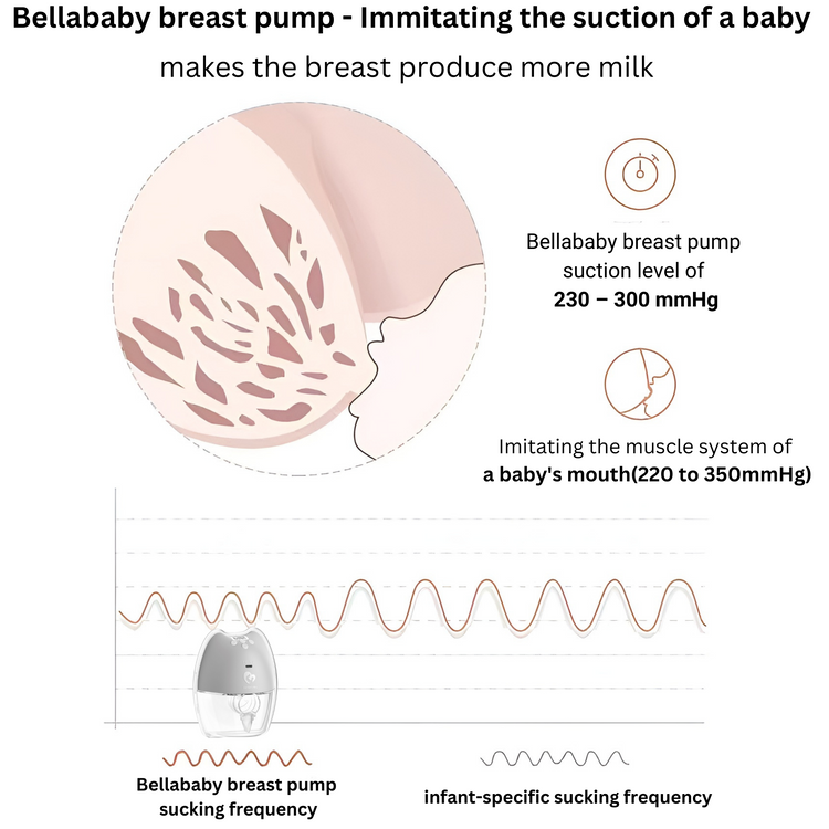 Bellababy Double Wearable Breast Pumps W38, Portable Breast Pump Electric,  Lightweight Electric Breast Pump, LCD Display, With 24mm Flange 