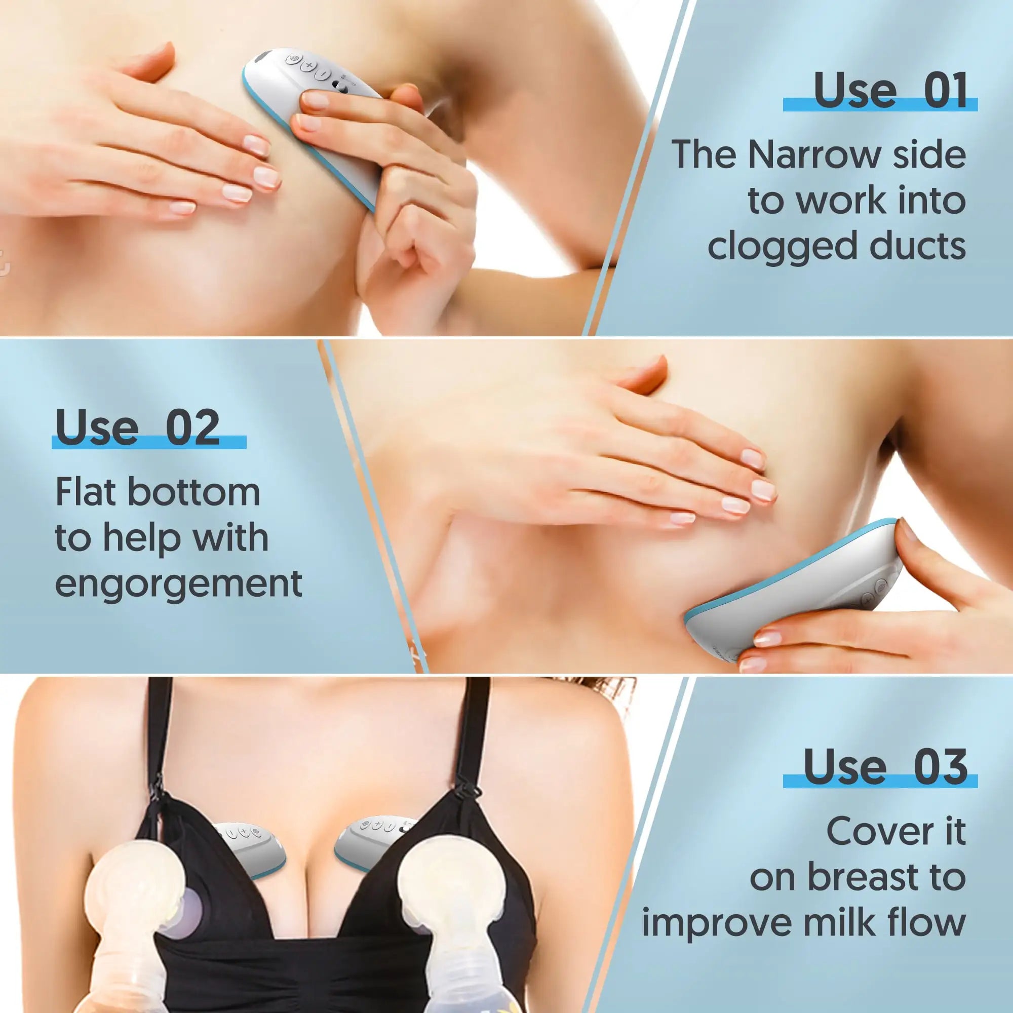 Warming Lactation Massager for Breastfeeding, Breast Warmer for Pumping,  Nursing, Heat and Vibration Support for Clogged Milk Ducts Improve Milk  Flow-Flesh Color 