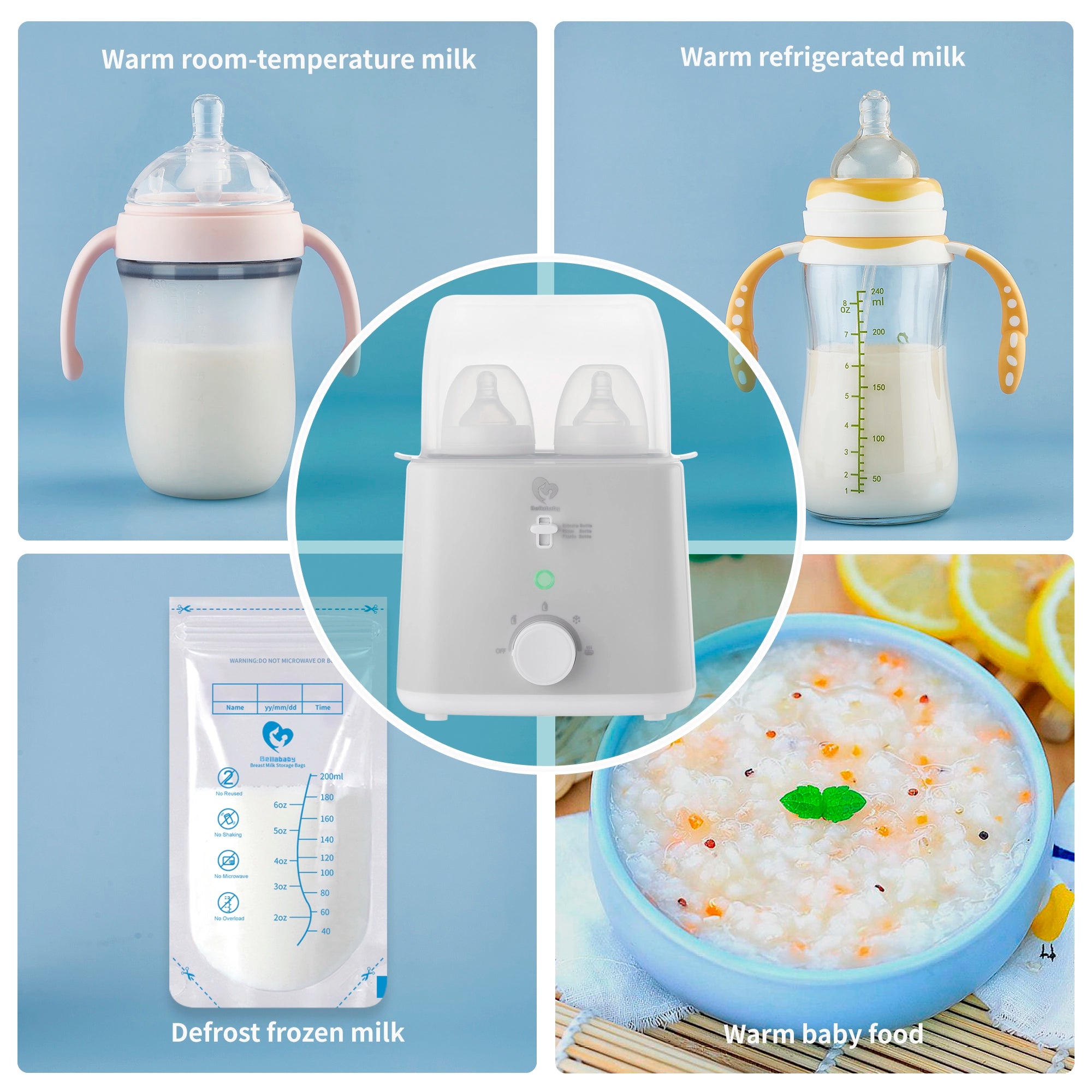 Bellababy Double Bottle Warmer suitable for different application