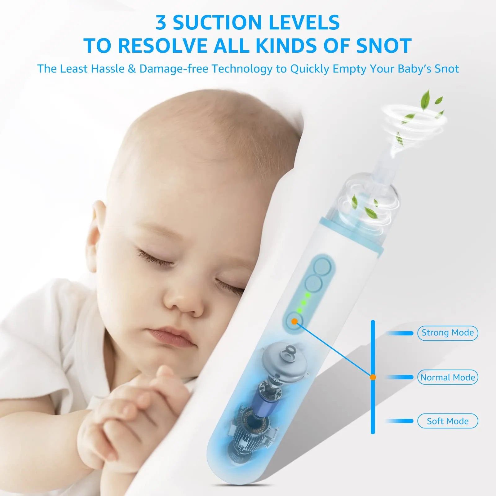 Nasal Aspirator for Baby, Adjustable Suction Baby Nasal Aspirator