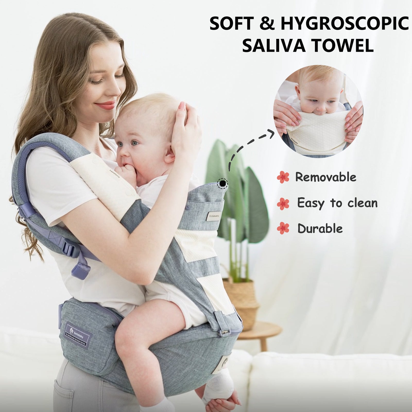 mom hold baby in Bellababy Baby Carrier Hip Seat 